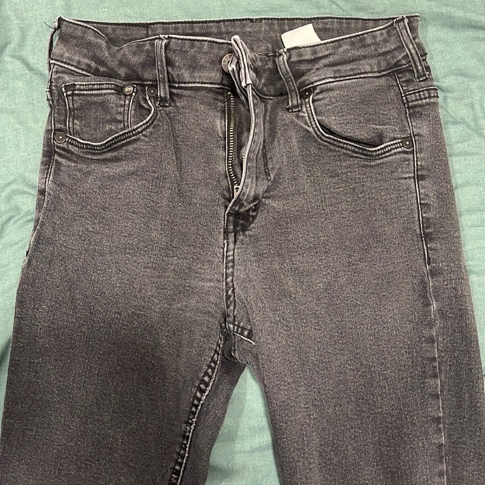 Black GreyWash Long Skinny Jeans (XS/S)
